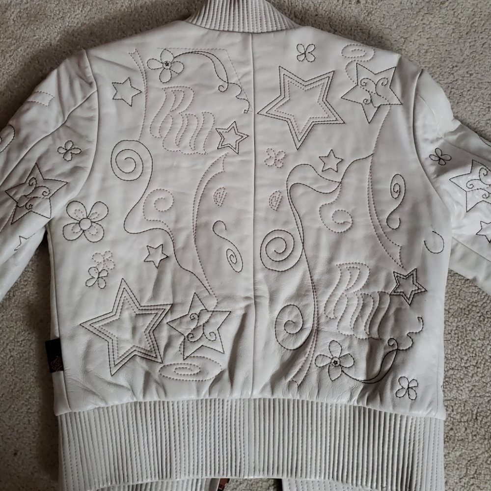 LEATHER.  white jacket- ROCKAWEAR - Picture 7 of 8